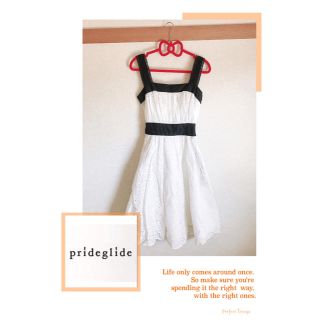 プライドグライド(prideglide)の☻︎prideglide☻︎フラワー花柄カットレース リボンワンピース(ひざ丈ワンピース)