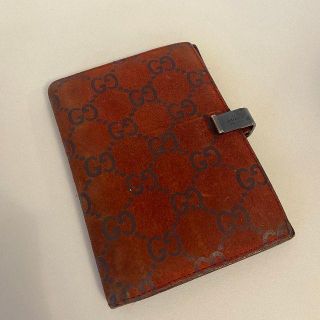 グッチ(Gucci)のVintage GUCCIスエード手帳カバーRED グッチヴィンテージ(その他)