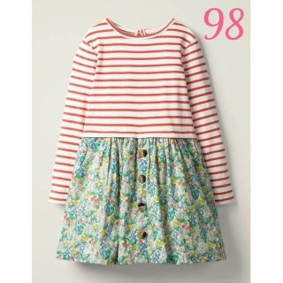 ボーデン(Boden)のMini Boden ボーダー&花柄ワンピース 98(ワンピース)