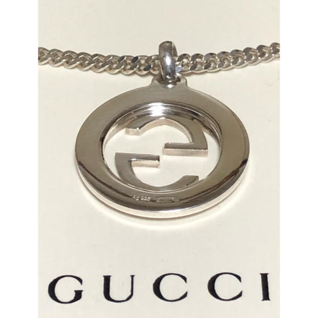 Gucci(グッチ)のGUCCI グッチ ネックレス シルバー インターロッキング ギョーシェ 喜平 メンズのアクセサリー(ネックレス)の商品写真