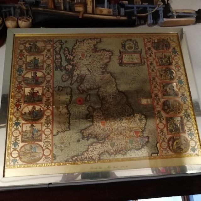 イギリス 古い地図 インテリア版画