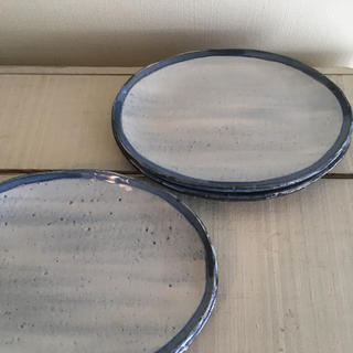 ブルーの縁取り　楕円皿　5枚セット(食器)