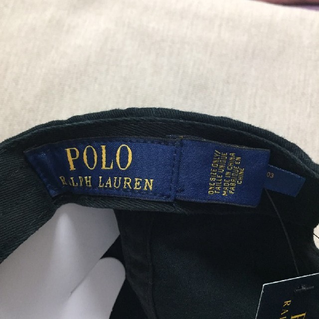 POLO RALPH LAUREN(ポロラルフローレン)の新品男女兼用ラルフローレンキャップ黒/白 メンズの帽子(キャップ)の商品写真