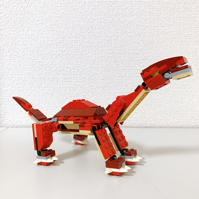 Lego(レゴ)の値下げ！【全長27cm‼︎】赤恐竜　レゴ　LEGO キッズ/ベビー/マタニティのおもちゃ(積み木/ブロック)の商品写真