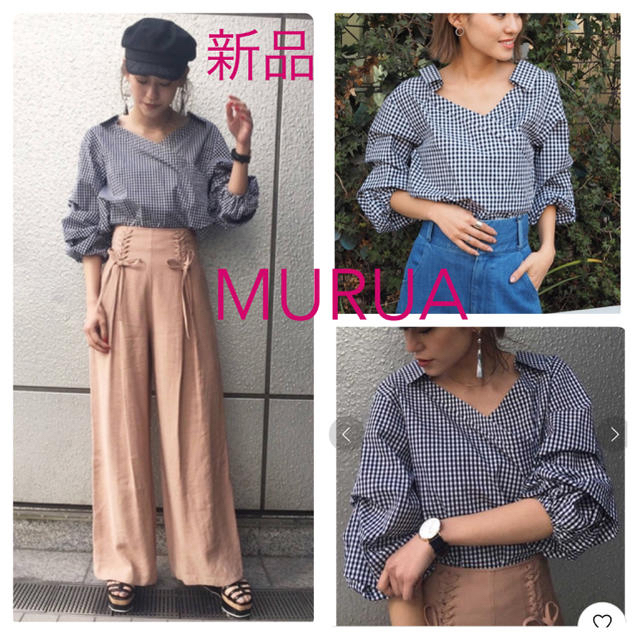 MURUA(ムルーア)のMURUA  ギンガムチェックシャツ  snidel  SLY  EMODA レディースのトップス(シャツ/ブラウス(長袖/七分))の商品写真
