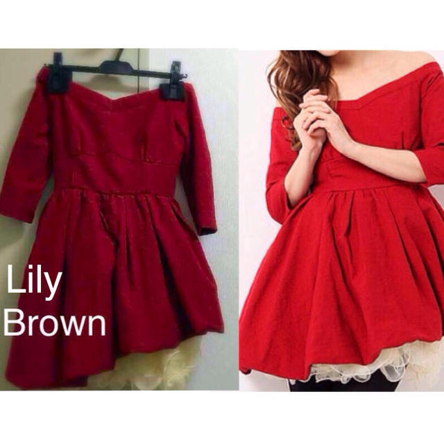 Lily Brown(リリーブラウン)のオフショルワンピース レディースのワンピース(ミニワンピース)の商品写真