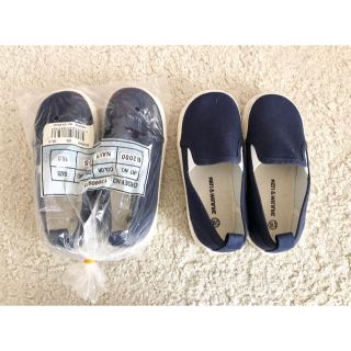 ザラキッズ(ZARA KIDS)の【専用】▲新品 キッズ スリッポン  スニーカー  靴 ネイビー 18cm 2足(スニーカー)