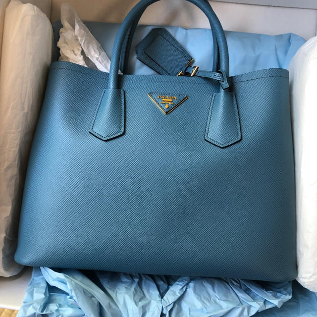 ハンドバッグPRADA プラダ サフィアーノ　キュイール　double bag 美品箱付き