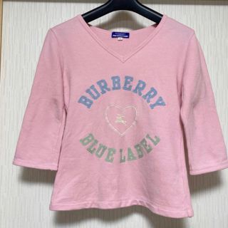 バーバリーブルーレーベル(BURBERRY BLUE LABEL)のバーバリー　ロゴスウェット　ピンク(トレーナー/スウェット)