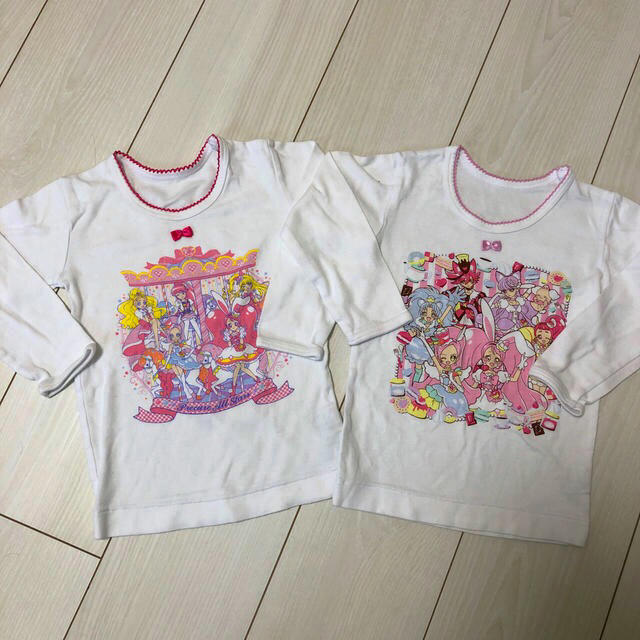 BANDAI(バンダイ)のプリキュア　長袖肌着　サイズ100 2枚セット キッズ/ベビー/マタニティのキッズ服女の子用(90cm~)(下着)の商品写真