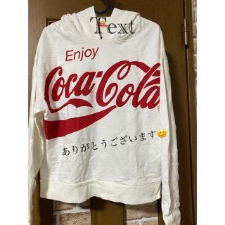 コカコーラ(コカ・コーラ)のCoca-Cola★白★フードパーカー L(パーカー)