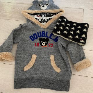 ダブルビー(DOUBLE.B)のDOUBLE.B なりきりパーカー&ネックウォーマーお値下げ☆(Tシャツ/カットソー)