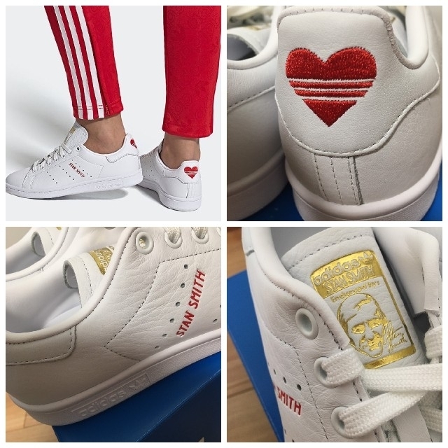 adidas(アディダス)のまりえってぃ様専用【新品】adidas スタンスミス ハート（ホワイト:24㎝） レディースの靴/シューズ(スニーカー)の商品写真