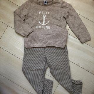 プチバトー(PETIT BATEAU)のプチバトー　男の子　上下セット　86cm(カーディガン/ボレロ)