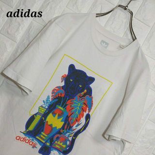 アディダス(adidas)のアディダス ビッグロゴ プリント デザイン 半袖 パンサー柄(Tシャツ/カットソー(半袖/袖なし))