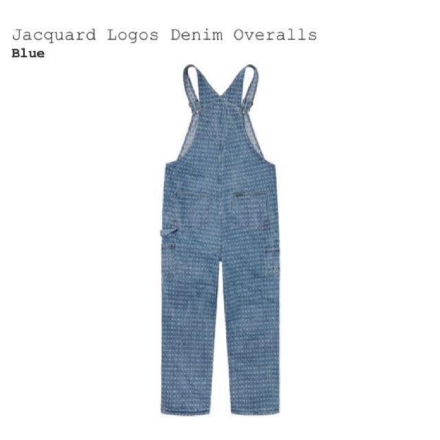 Supreme(シュプリーム)のSupreme Jacquard Logos Denim Overalls 青S メンズのパンツ(サロペット/オーバーオール)の商品写真