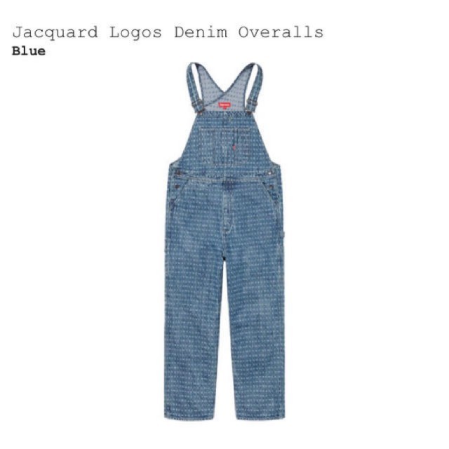 Supreme(シュプリーム)のSupreme Jacquard Logos Denim Overalls 青S メンズのパンツ(サロペット/オーバーオール)の商品写真