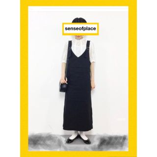 センスオブプレイスバイアーバンリサーチ(SENSE OF PLACE by URBAN RESEARCH)の【あゆ様専用】Sense Of Place💛ジャンパースカート★大人ブラック★(ロングワンピース/マキシワンピース)