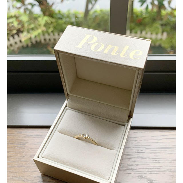 ポンテヴェキオ ✨ K18 ダイヤ0.18ct ハートリング 10号-