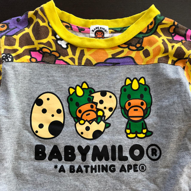 A BATHING APE(アベイシングエイプ)のbape kids 120cm ロンT 長袖Tシャツ Milo エイプ キッズ キッズ/ベビー/マタニティのキッズ服男の子用(90cm~)(Tシャツ/カットソー)の商品写真