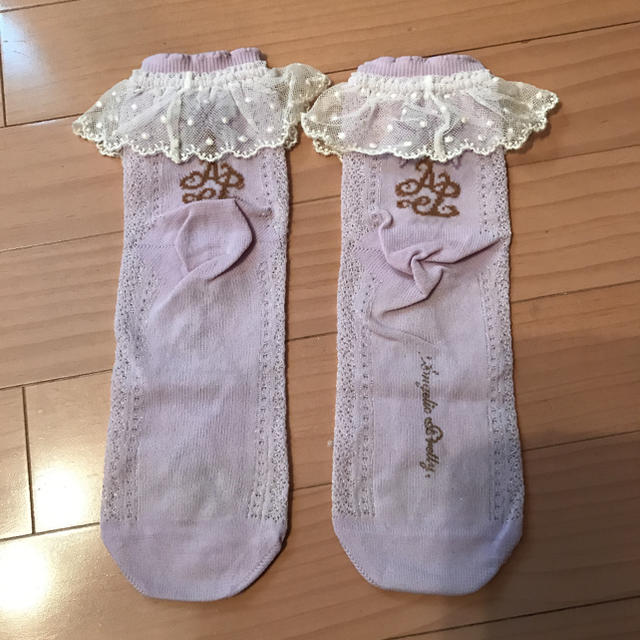 Angelic Pretty(アンジェリックプリティー)のAngelic Pretty クルー丈ソックス ラベンダー レディースのレッグウェア(ソックス)の商品写真