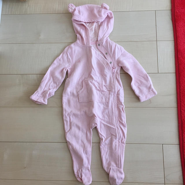 babyGAP(ベビーギャップ)のベビー70ピンクカバーオール上着 キッズ/ベビー/マタニティのベビー服(~85cm)(カバーオール)の商品写真