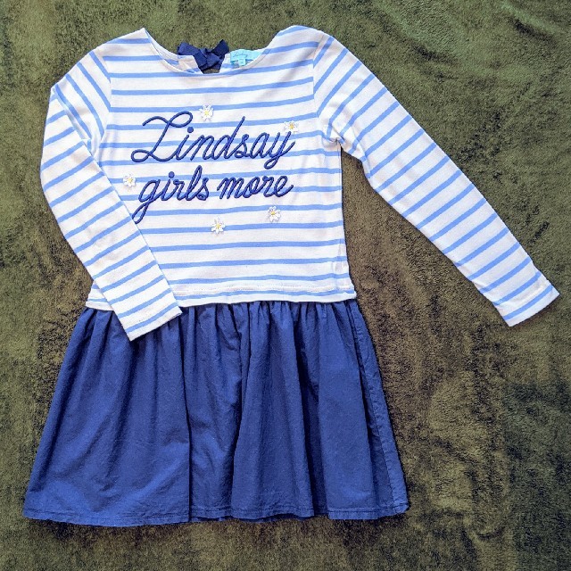 Lindsay(リンジィ)のLindsay リンジィ ボーダー チュニックワンピース キッズ/ベビー/マタニティのキッズ服女の子用(90cm~)(ワンピース)の商品写真