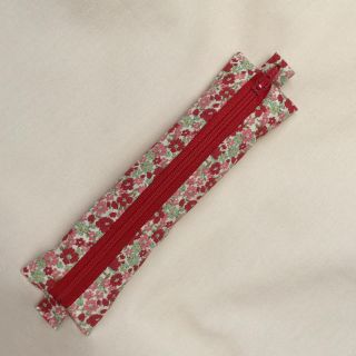 ペンケース 赤 小花 ハンドメイド(その他)