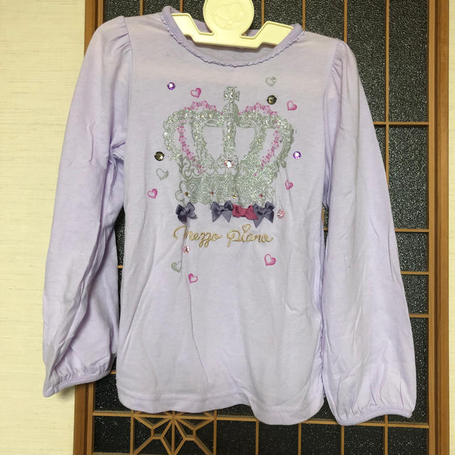 mezzo piano(メゾピアノ)のパープル　ロンティー キッズ/ベビー/マタニティのキッズ服女の子用(90cm~)(Tシャツ/カットソー)の商品写真