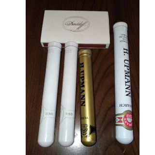 DAVIDOFF - Davidoff H.Upmann 葉巻シガーアルミチューブ4本ケース木製マッチ