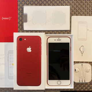 アイフォーン(iPhone)の【値下げ】iPhone 7 Red 128 GB SIMフリー(スマートフォン本体)