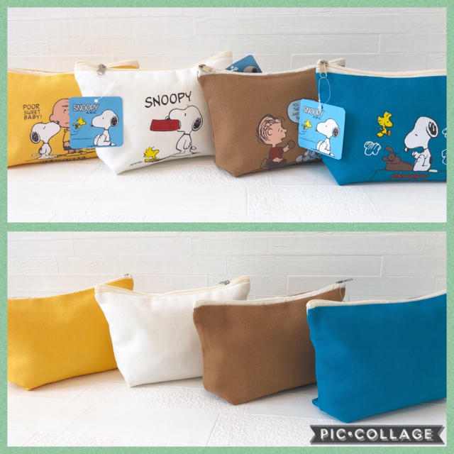 SNOOPY(スヌーピー)のスヌーピーコットンポーチ♡2個セット☆お得です❣️ レディースのファッション小物(ポーチ)の商品写真