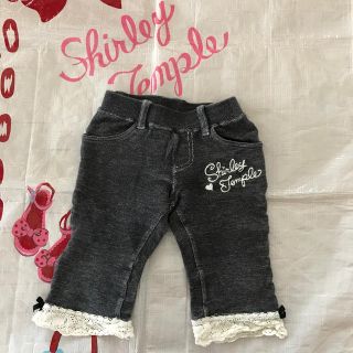 シャーリーテンプル(Shirley Temple)のシャーリーテンプル  やわらかデニム風パンツ　黒100(パンツ/スパッツ)