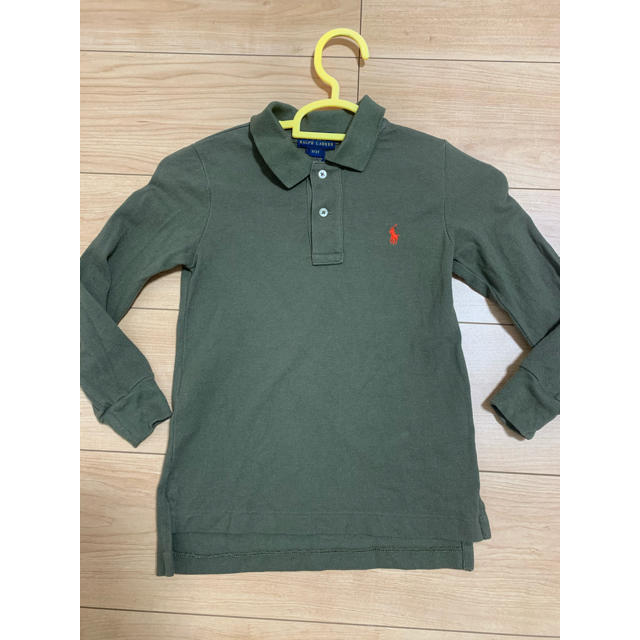 POLO RALPH LAUREN(ポロラルフローレン)のポロ　ラルフローレン　長袖ポロシャツ　落ち着いたカーキ色　サイズ110cm相当 キッズ/ベビー/マタニティのキッズ服男の子用(90cm~)(Tシャツ/カットソー)の商品写真