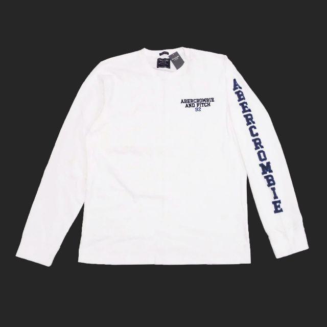 Abercrombie&Fitch(アバクロンビーアンドフィッチ)の★新品★アバクロンビー&フィッチ★アップリケ長袖Tシャツ (White/XL) メンズのトップス(Tシャツ/カットソー(七分/長袖))の商品写真