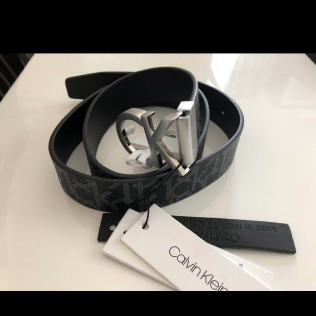 レア！カルバンクライン　Calvin Klein メンズロゴベルト　ブラック