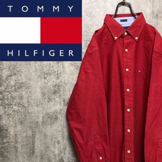 トミーヒルフィガー(TOMMY HILFIGER)の【レア】トミーヒルフィガー☆ワンポイントフラッグ刺繍ロゴボタンダウンシャツ(シャツ)