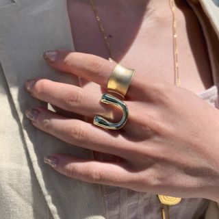 トゥデイフル(TODAYFUL)のU form gold ring No.324(リング(指輪))