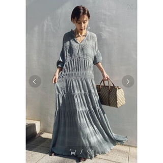 アメリヴィンテージ(Ameri VINTAGE)の【アメリヴィンテージ】SHIRRING PLEATS DRESS(ロングワンピース/マキシワンピース)