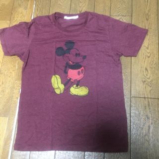 ミッキー古着Tシャツ風ボルドーカラー(Tシャツ(半袖/袖なし))