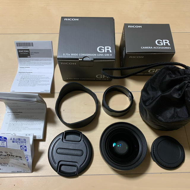 RICOH GR III用 ワイドコンバージョンレンズ GW-4 GA-1付き