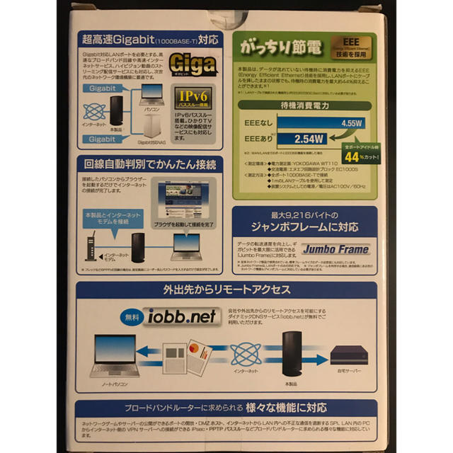 IODATA(アイオーデータ)のI-O DATA Gigabit対応有線LANルーター ETG3-RA スマホ/家電/カメラのPC/タブレット(PC周辺機器)の商品写真