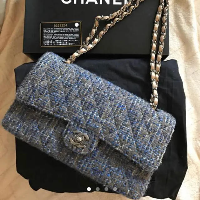 CHANEL(シャネル)のCHANEL ツイード　ダブルチェーンバック レディースのバッグ(ハンドバッグ)の商品写真