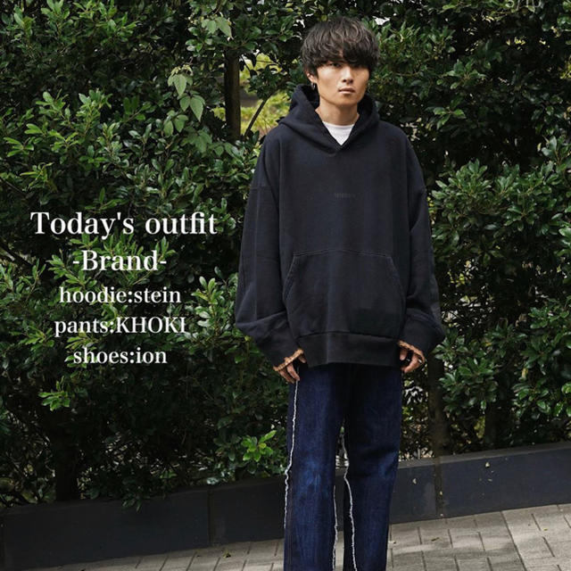 stein 19aw OVERSIZED REBUILD SWEAT ブラックS