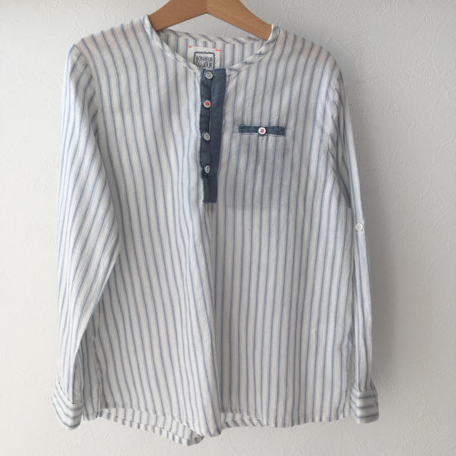 ノーカラーガーゼシャツ130 キッズ/ベビー/マタニティのキッズ服男の子用(90cm~)(ブラウス)の商品写真