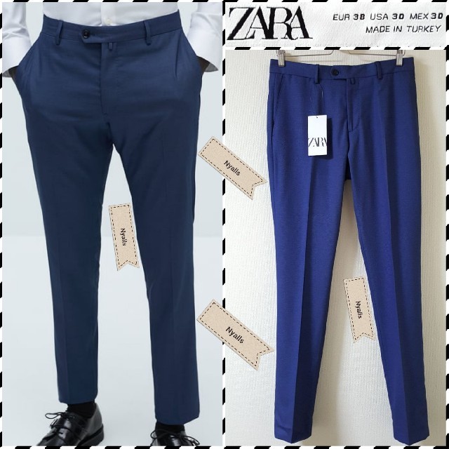 ZARA(ザラ)のZARA MAN★新品タグ付き★ブルー★セットアップ★スーツ★ブレザー★パンツ メンズのスーツ(セットアップ)の商品写真