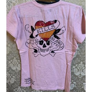 エドハーディー(Ed Hardy)の【正規品タグ付】エドハーディー 正規品 ピンクTシャツ Mサイズ(Tシャツ(半袖/袖なし))