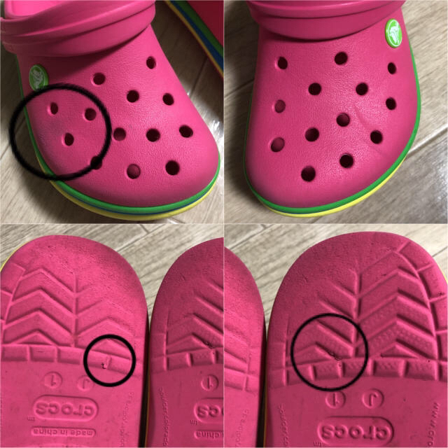 crocs(クロックス)のクロックス キッズ サンダル レインボー J1 19センチ キッズ/ベビー/マタニティのキッズ靴/シューズ(15cm~)(サンダル)の商品写真