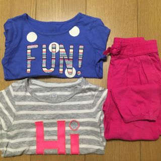 ギャップ(GAP)の子供服　女の子　Gap90ー100   3点セット(Tシャツ/カットソー)