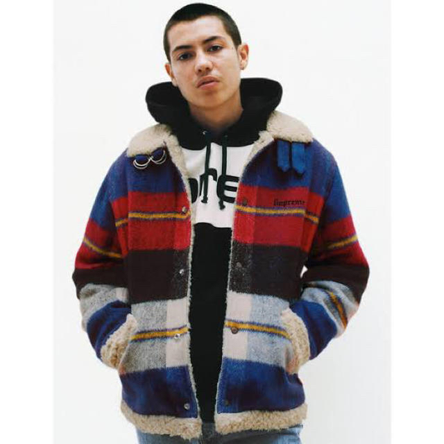supreme plaid shearling bomber jacket Mの通販 by サク's shop｜ラクマ